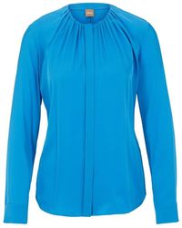 BOSS - Long Sleeve Regular Fit Blouse - Lyst