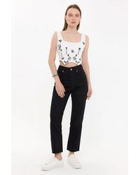 Hiccup - Floral Print Corset Round Neck Sleeveless Top - Lyst