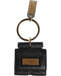 Dolce & Gabbana - Leather Keychain With Metal Ring - Lyst