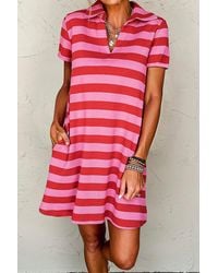 Azura Exchange - Gestreepte Mini-jurk Casual Zomer - Lyst