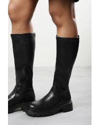 Where's That From - Elvane Stretch Chunky Knee High Sock Boot - Lyst