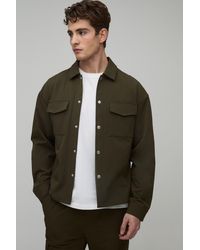 BoohooMAN - Regular Technical Button Up Overshirt - Lyst