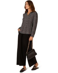 Adrianna Papell - Long Sleeve V-Collar Top - Lyst