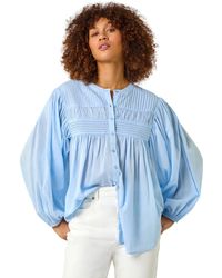 Roman - Pleat Detail Button Through Blouse - Lyst