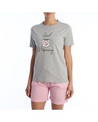 Kisses&Love - Summer Pajamas 100% Cotton Kl40000 Short-Sleeved T-Shirt And Shorts, Spring-Summer - Lyst
