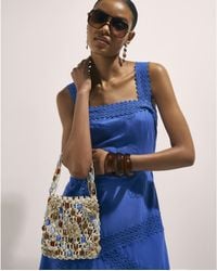 River Island - Beaded 3D Flower Rope Bag - Lyst