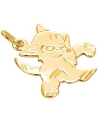 SEOL + GOLD - 18Ct Plate Engraved Cat Charm - Lyst