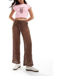 ASOS - Lace Wide Leg Trousers - Lyst