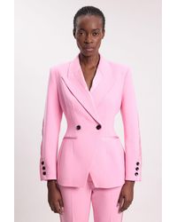 Karen Millen - Compact Stretch Sculpted Waist Tailored Blazer - Lyst