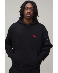 BoohooMAN - Oversized Boxy Bm Panelled Hoodie - Lyst