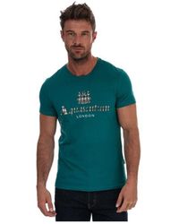 Aquascutum - Men's Large Logo T-shirt In Green - Lyst
