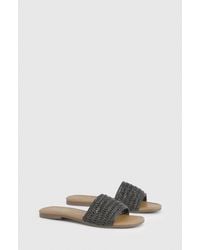 Boohoo - Crochet Square Toe Sliders - Lyst