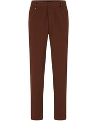 BOSS - Kane Solid Patterned Slim Cut Trousers - Lyst