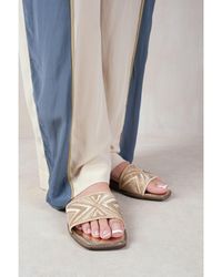Where's That From - 'Blossom' Flat Sandals With Sparkly Textured Single Band - Lyst