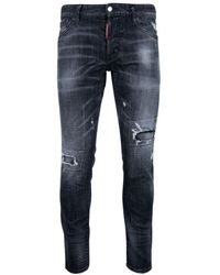 DSquared² - Relaxed Long Crotch Reinforced Ripped Jeans - Lyst