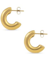 The Jewellery Stockroom - Plated Stainless Steel Chunky Double Stud Hoop - Lyst