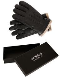 Barneys Originals - Gift Boxed Goat Leather Glove With Cream Knit Cuff - Lyst