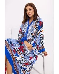 Hiccup - Abstract Print Tiered Shirt Maxi Dress - Lyst