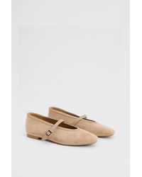 Wallis - Christina Faux Suede Mary Jane Ballet Flats - Lyst