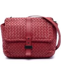 Bottega Veneta - Pre-Owned Nappa Intrecciato Double Sided Flap Messenger Bag - Lyst