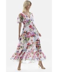 James Lakeland - V-Neck Floral Midi Dress - Lyst