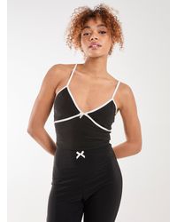 Pink Vanilla - Bow Detail Piping Strappy Vest - Lyst