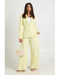 Boohoo - Linen Look Marl Fluid Leg Tailored Trousers - Lyst