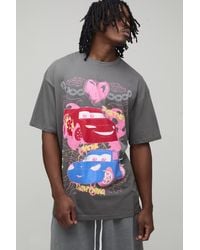 BoohooMAN - Tall Oversized Disney Cars Lightning Mcqueen License Printed T-Shirt - Lyst