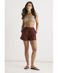 Gini London - Linen Mix Elasticated Waist Shorts - Lyst