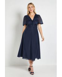Wallis - Petite Tencel Twist Midi Dress - Lyst