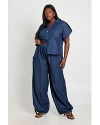 Boohoo - Plus Chambray Balloon Trouser - Lyst