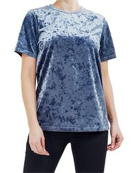 Brave Soul - Plain T Shirts Regular Fit Short Sleeve Party Velvet T Shirt - Lyst