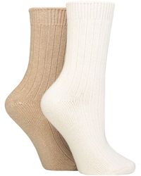 Wildfeet - 2 Pack Ladies Cashmere Wool Bed Socks For Sleep - Lyst