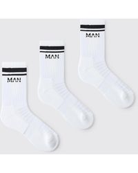 BoohooMAN - Active Gym Crew Sock 3 Pack - Lyst