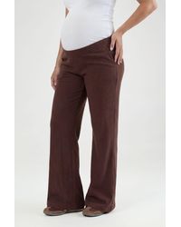 Boohoo - Maternity Basic Rib Wide Leg Trouser - Lyst