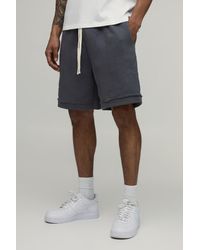 BoohooMAN - Baggy Drop Crotch Exposed Seam Loopback Short - Lyst