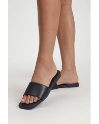 Boohoo - Square Toe Basic Sliders - Lyst