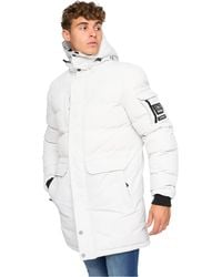 Crosshatch - Milwaka Long Padded Jacket (Putty) - Lyst