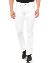 La Martina - Long Straight-Cut Denim Trousers With Hems Jmt016 - Lyst