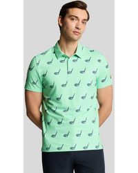 Lyle & Scott - Golf Micro Club Poloshirt Mit Aufdruck – - Lyst