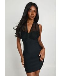 Boohoo - Premium Bandage Mesh Detail Mini Dress - Lyst