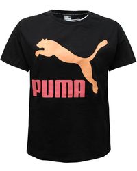 PUMA - S Classics Logo Tee Grafisch T-shirt Zwart Top 596512 91 - Lyst