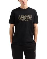 Armani - Exchange T-Shirts Milano Logo Print Cotton Tee Summer Top - Lyst