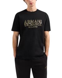 Armani - Exchange T-Shirts Milano Logo Print Cotton Tee Summer Top - Lyst