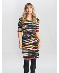Gina Bacconi - Rene Stripe Print Layered Dress - Lyst
