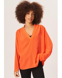 Gini London - Textured Chiffon Oversized Blouse - Lyst