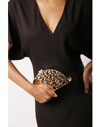 Where's That From - Sculpted Metal Half-Moon Clutch Bag - Lyst