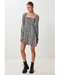 Happiness İstanbul - Leopard Print A-Line Mini Dress With Tie Detail - Lyst