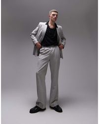TOPMAN - Premium Wool Mix Highwaist Relaxed Suit Trouser - Lyst