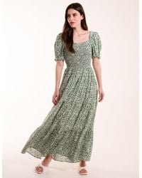 Blue Vanilla - Milkmaid Square Neck Short Puff Sleeve Dress - Lyst